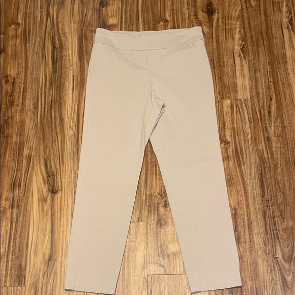 Tina Stephens 12 large pants Leggings Beige khaki pull on business casual ankle - Picture 1 of 5
